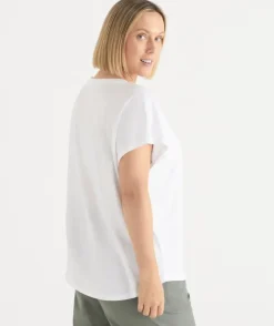 AC SLUB V NECK T-SHIRT