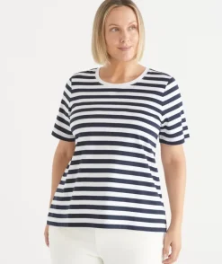 Australian Cotton Stripe Swing T-Shirt