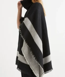 Bold Stripe Collared Cape