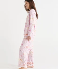 Brushed Bow Print Novelty Pyjama Set