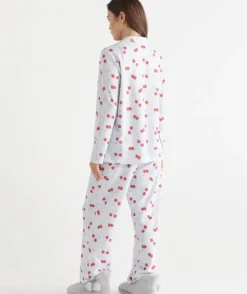 Brushed Cherry Print Novelty Pyjama Set