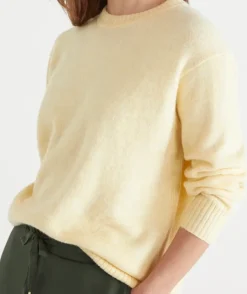 Brushed Curve Hem Crew Neck Jumper
