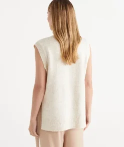 Brushed Knit Crew Neck Vest