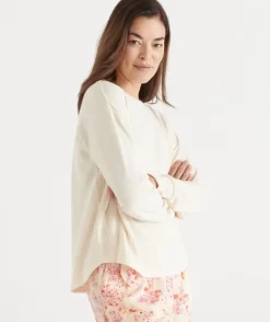 Brushed Long Sleeve Pyjama Top - Butter