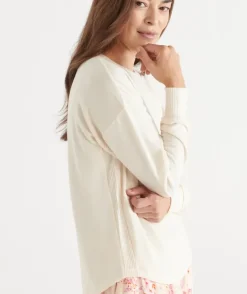 Brushed Long Sleeve Pyjama Top - Butter