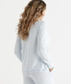 Brushed Long Sleeve Stripe Pyjama Top