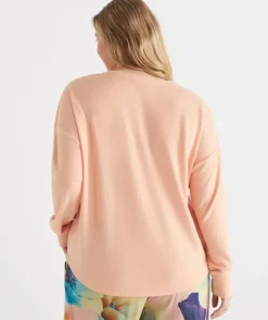 Brushed V Neck Long Sleeve Pyjama Top