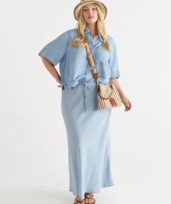 Chambray Boxy Short Sleeve Shirt