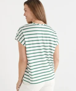 Chevron Stripe Tee - Green