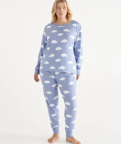 Cloud Print Long Sleeve Pyjama Set