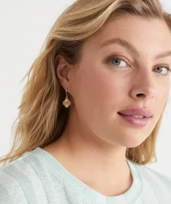 Clover Drop Huggie Earring - Gold