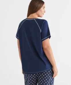 Contrast Short Sleeve Pyjama Top
