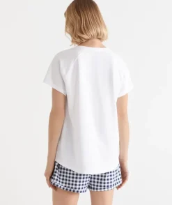 Contrast Short Sleeve Pyjama Top