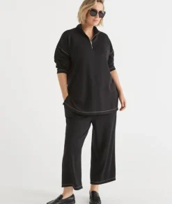 Contrast Stitch Culotte Pant