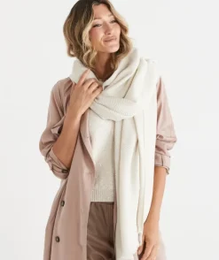 Cream Plisse Textured Scarf