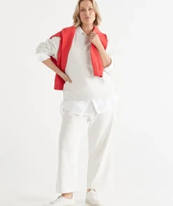 Cropped Straight Leg Lounge Pant - Snow Marle