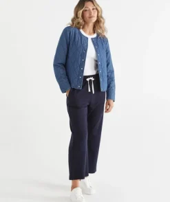 Cropped Straight Leg Lounge Pant