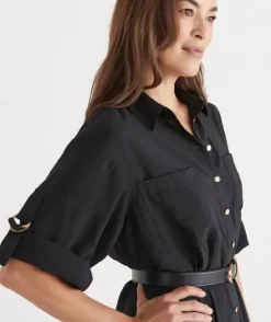 D Ring Shirt Midi Dress