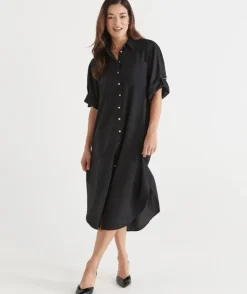 D Ring Shirt Midi Dress