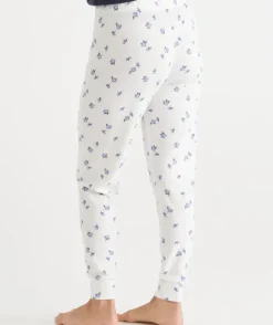 Daisy Print Waffle Jogger