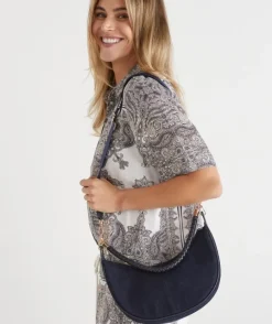 Denim Wash Crescent Bag