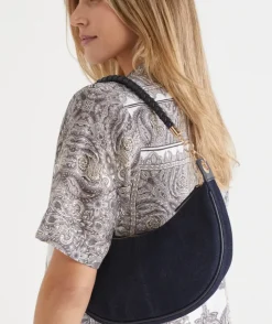 Denim Wash Crescent Bag