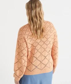 Diamond Knit Jumper - Melon