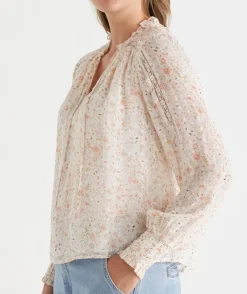 Ditsy Floral Lace Detail Blouse