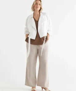 Draped Cropped Trench Jacket