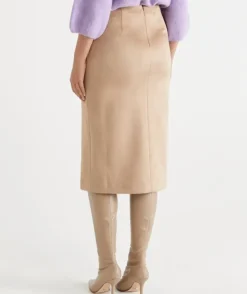 Faux Suede Midi Skirt