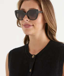 Fermo Black Oversized Sunglasses