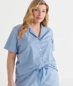 Flock Spot 3/4 Length Pyjama Set