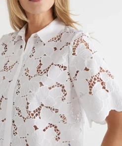 Floral Garden Broderie Short Sleeve Shirt