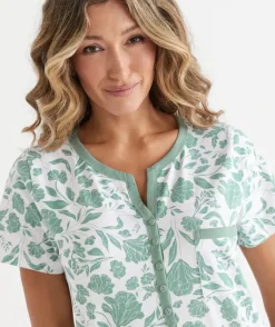 Floral Pattern Short Sleeve Nightie