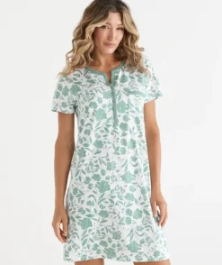 Floral Pattern Short Sleeve Nightie