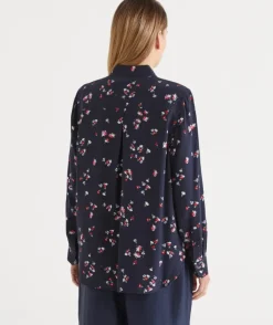 Floral Print Long Sleeve Shirt - Midnight