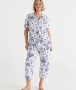 Floral Toile 3/4 Pyjama Set