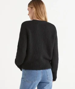 Fluffy Knit Crew Cardigan