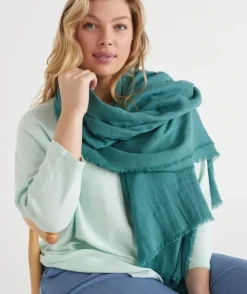 Frayed Edge Scarf - Jade