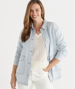 Front Pocket Detail Denim Jacket