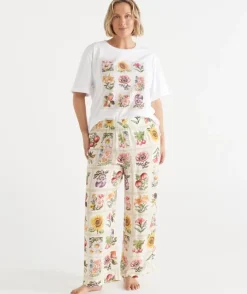 Garden Stamp Print Pyjama Pant