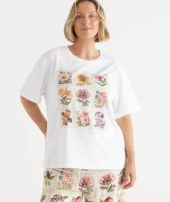 Garden Stamp Short Sleeve Pyjama Tee
