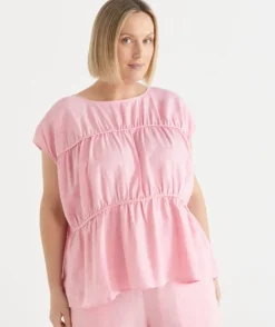 Gathered Short Sleeve Boxy Top