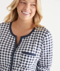 Gingham Long Sleeve Nightie