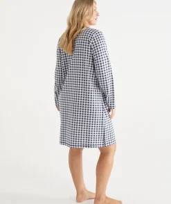 Gingham Long Sleeve Nightie