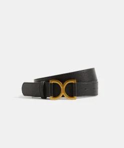 Gold Detail Buckle Leather Belt