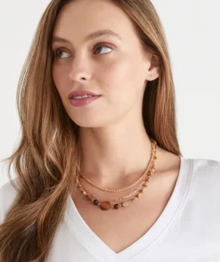 Gold Layered Wooden Beaded Necklace