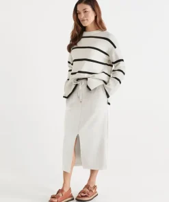 Jersey Stretch Midi Skirt