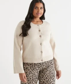 Knit Crew Neck Cardigan