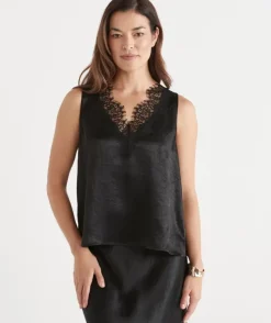 Lace Trim Satin Cami